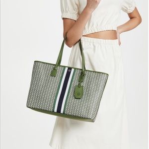 NWT!! TORY BURCH GEMINI LINK CANVAS TOP-ZIP TOTE BAG